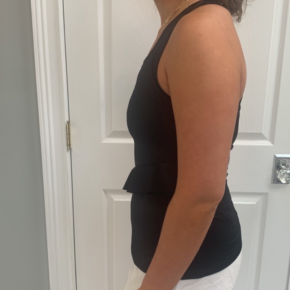 Fila black racer back tank with asymmetrical ruffle size M - Picture 2 of 9